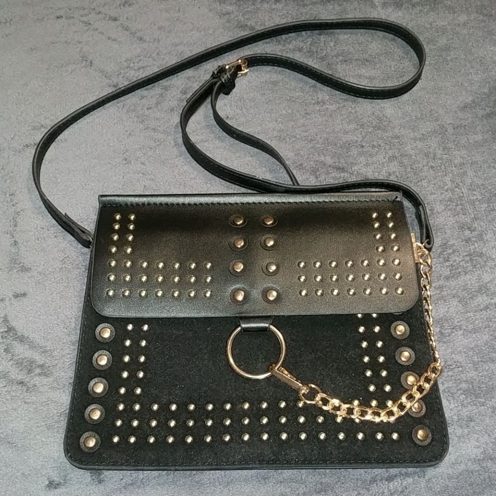 Shein black Stud Crossbody Bag